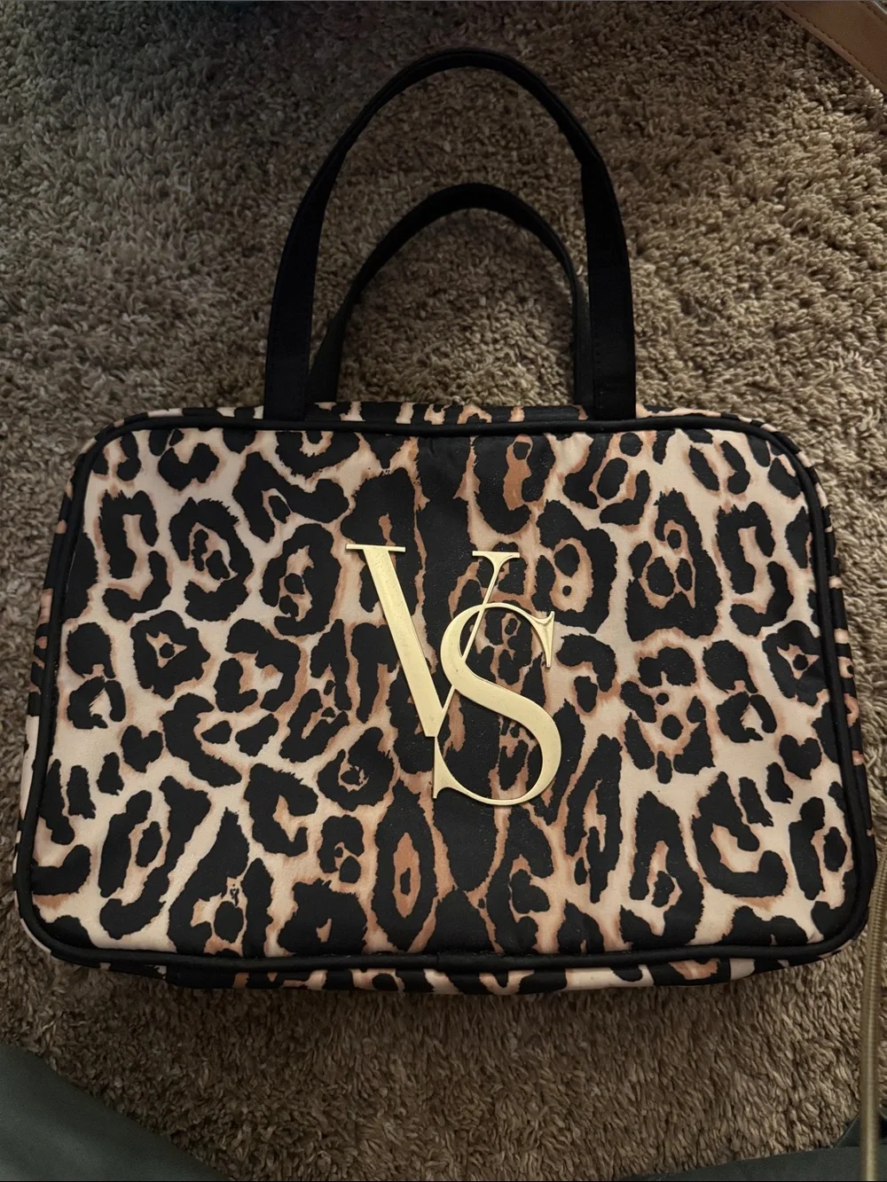 Victoria's Secret Leopard Print Travel Tote - Black & Tan